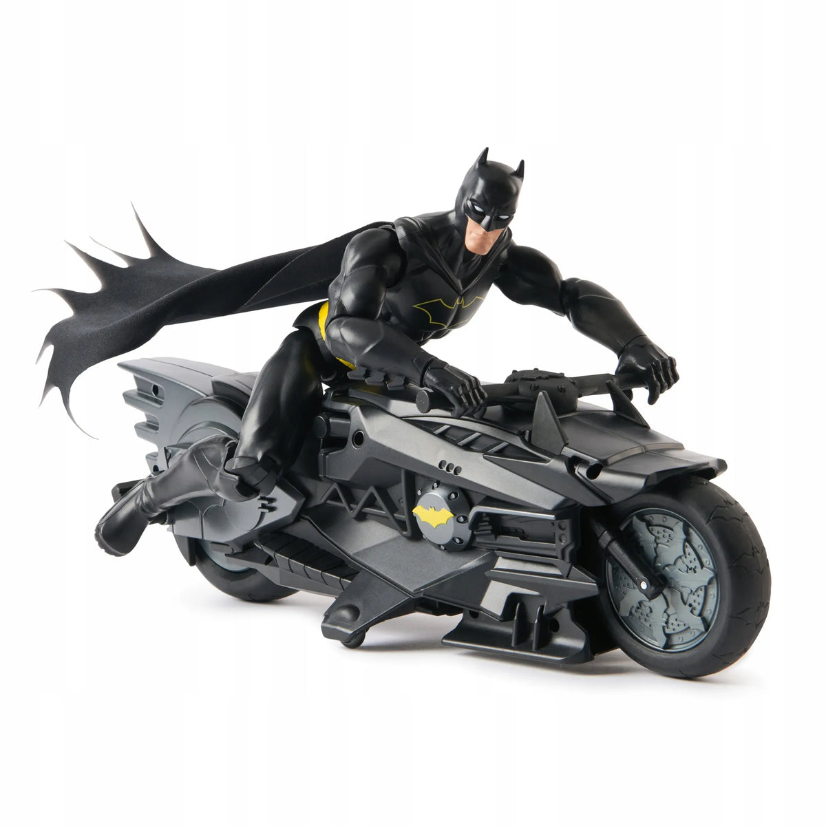 „Batman“ figūrėlė 30 cm ir nuotoliniu būdu valdomas „Batcycle“ motociklas, „DC Studios“
