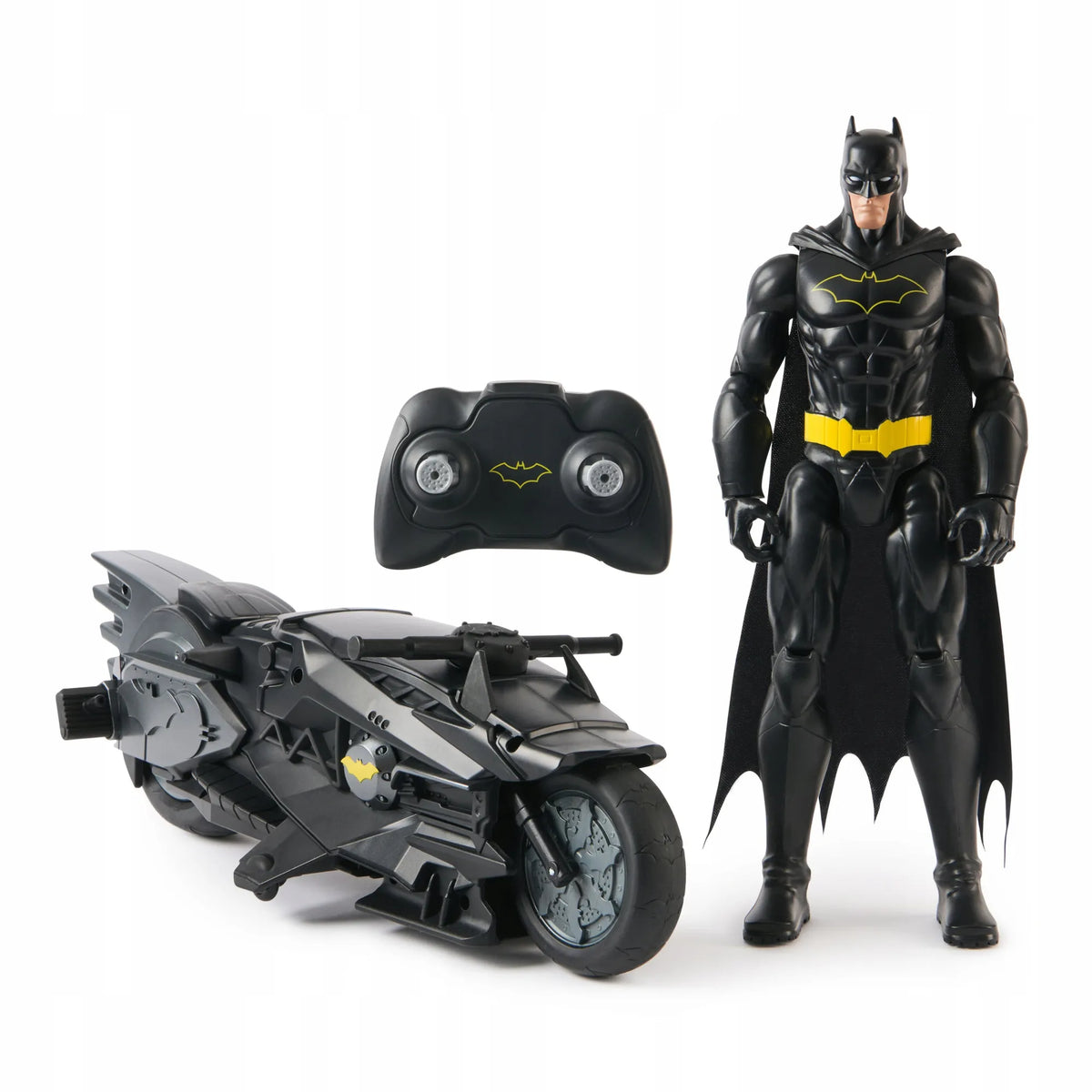 „Batman“ figūrėlė 30 cm ir nuotoliniu būdu valdomas „Batcycle“ motociklas, „DC Studios“