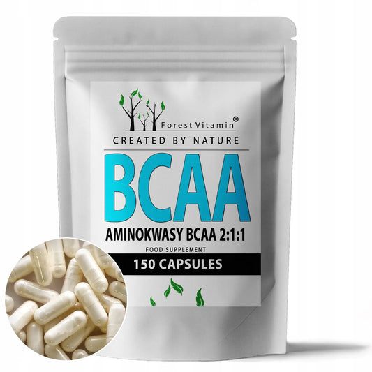 BCAA aminorūgštys 2:1:1, 150 kapsulių – leucinas, izoleucinas, valinas, regeneracijai