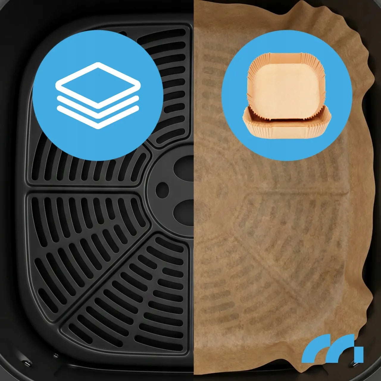 Becukrė gruzdintuvė MalTec AirFryer 8L 2000W su stebėjimo langeliu ir kepimo popieriumi