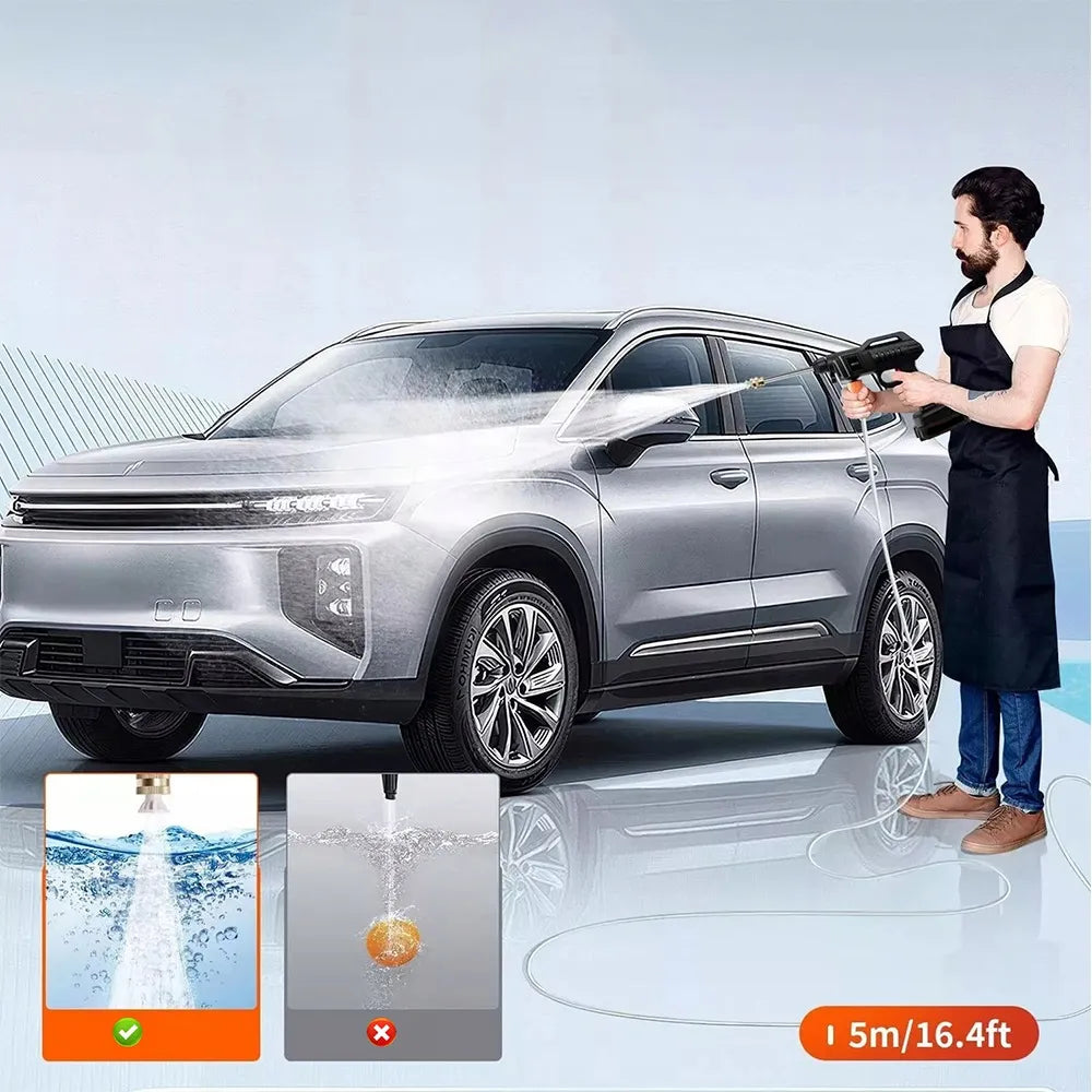 BEDEE 21 V belaidė aukšto slėgio plovykla automobiliui su 2 baterijomis, 22 bar