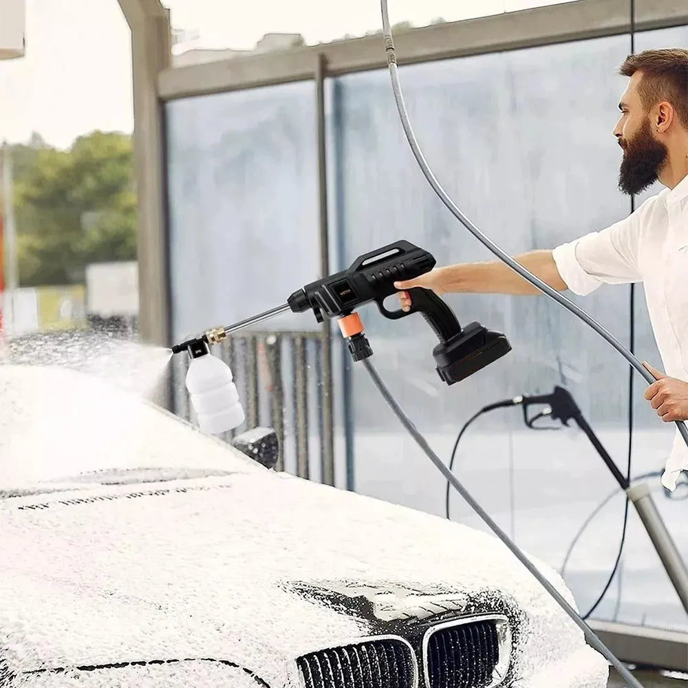 BEDEE 21 V belaidė aukšto slėgio plovykla automobiliui su 2 baterijomis, 22 bar