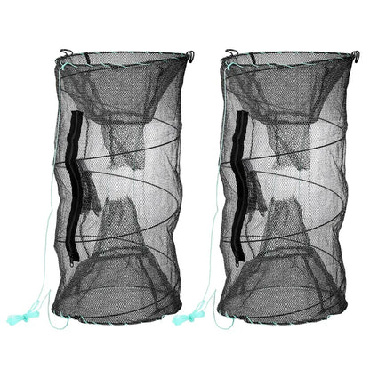 Bedee sulankstomas žvejybos tinklas krabams, vėžiams, omarams ir žuvims, 30 × 60 cm, su užtrauktuku