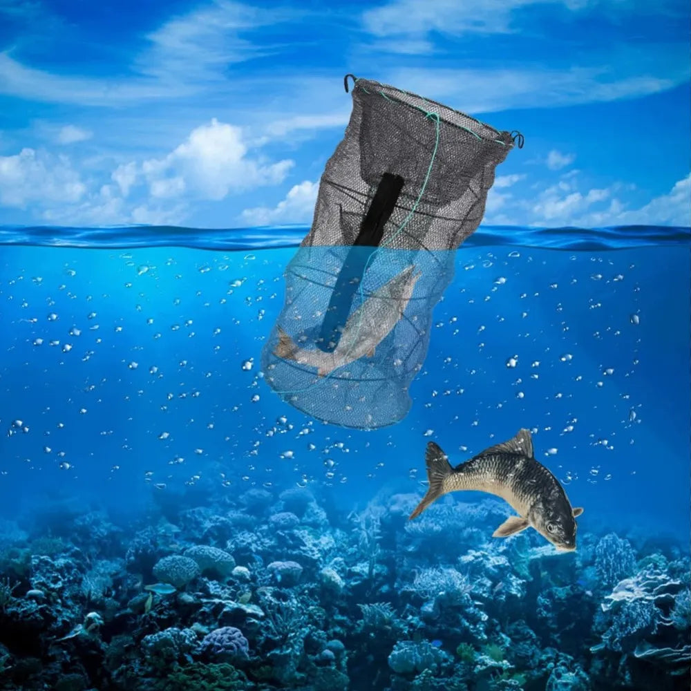 Bedee sulankstomas žvejybos tinklas krabams, vėžiams, omarams ir žuvims, 30 × 60 cm, su užtrauktuku