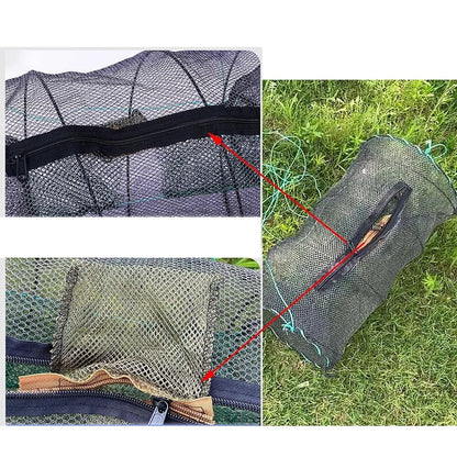 Bedee sulankstomas žvejybos tinklas krabams, vėžiams, omarams ir žuvims, 30 × 60 cm, su užtrauktuku