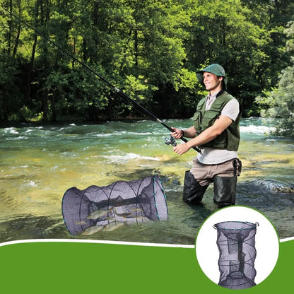Bedee sulankstomas žvejybos tinklas krabams, vėžiams, omarams ir žuvims, 30 × 60 cm, su užtrauktuku
