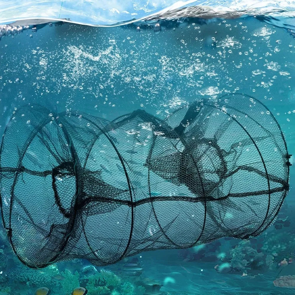 Bedee sulankstomas žvejybos tinklas krabams, vėžiams, omarams ir žuvims, 30 × 60 cm, su užtrauktuku