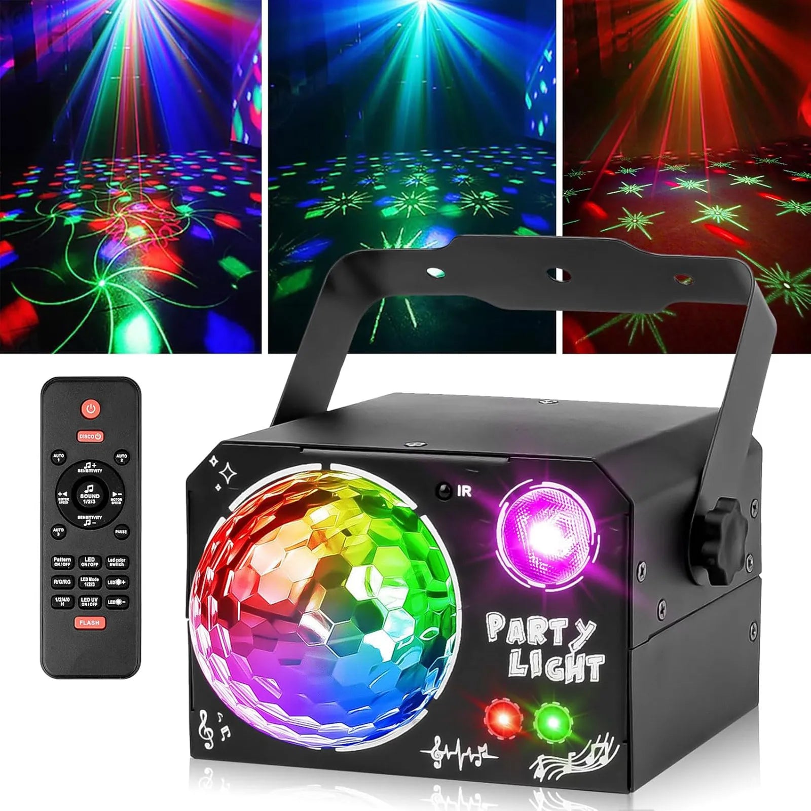 Bėgantis šviesos efektas diskotekai, RGB LED projektorius vakarėliams