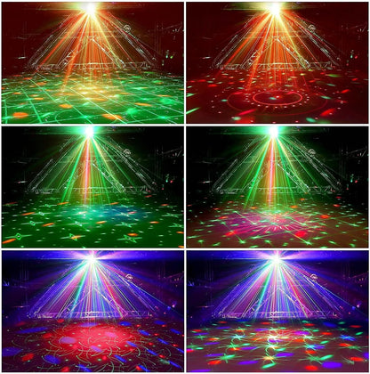Bėgantis šviesos efektas diskotekai, RGB LED projektorius vakarėliams