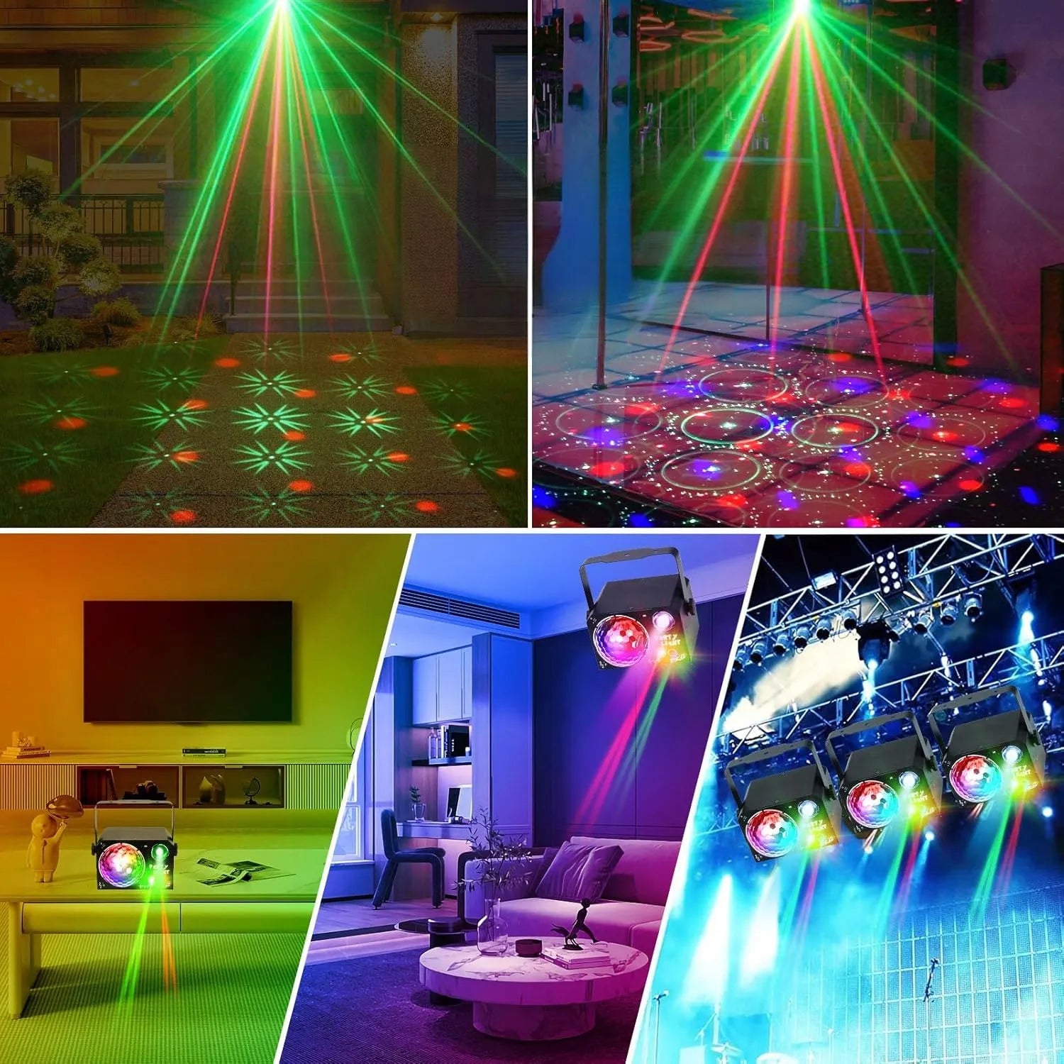 Bėgantis šviesos efektas diskotekai, RGB LED projektorius vakarėliams