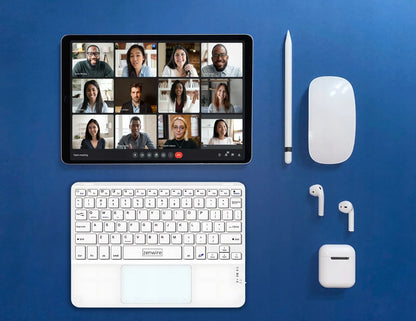 Belaidė Bluetooth klaviatūra su jutikliniu kilimėliu SLIM telefonui planšetei iPad
