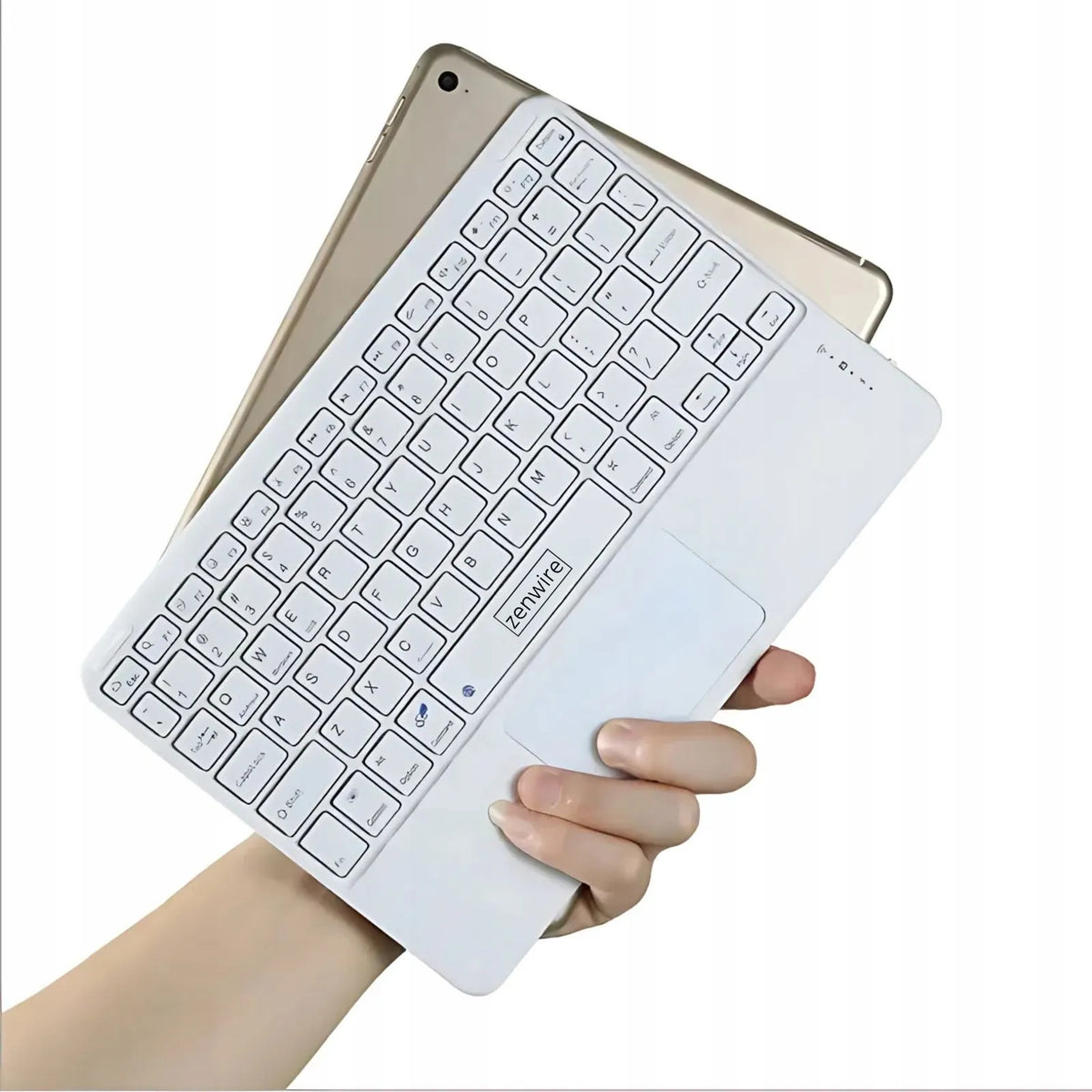 Belaidė Bluetooth klaviatūra su jutikliniu kilimėliu SLIM telefonui planšetei iPad
