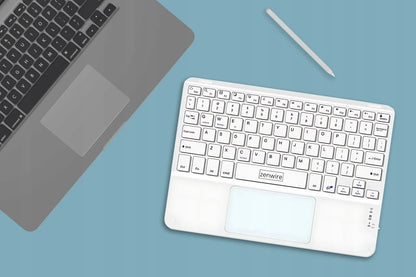 Belaidė Bluetooth klaviatūra su jutikliniu kilimėliu SLIM telefonui planšetei iPad