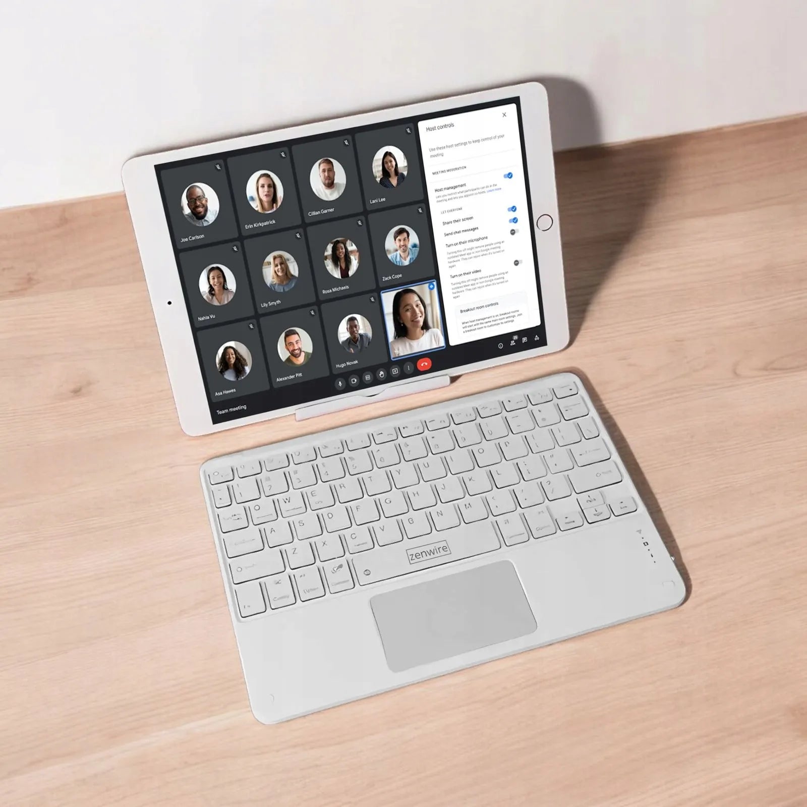Belaidė Bluetooth klaviatūra su jutikliniu kilimėliu SLIM telefonui planšetei iPad