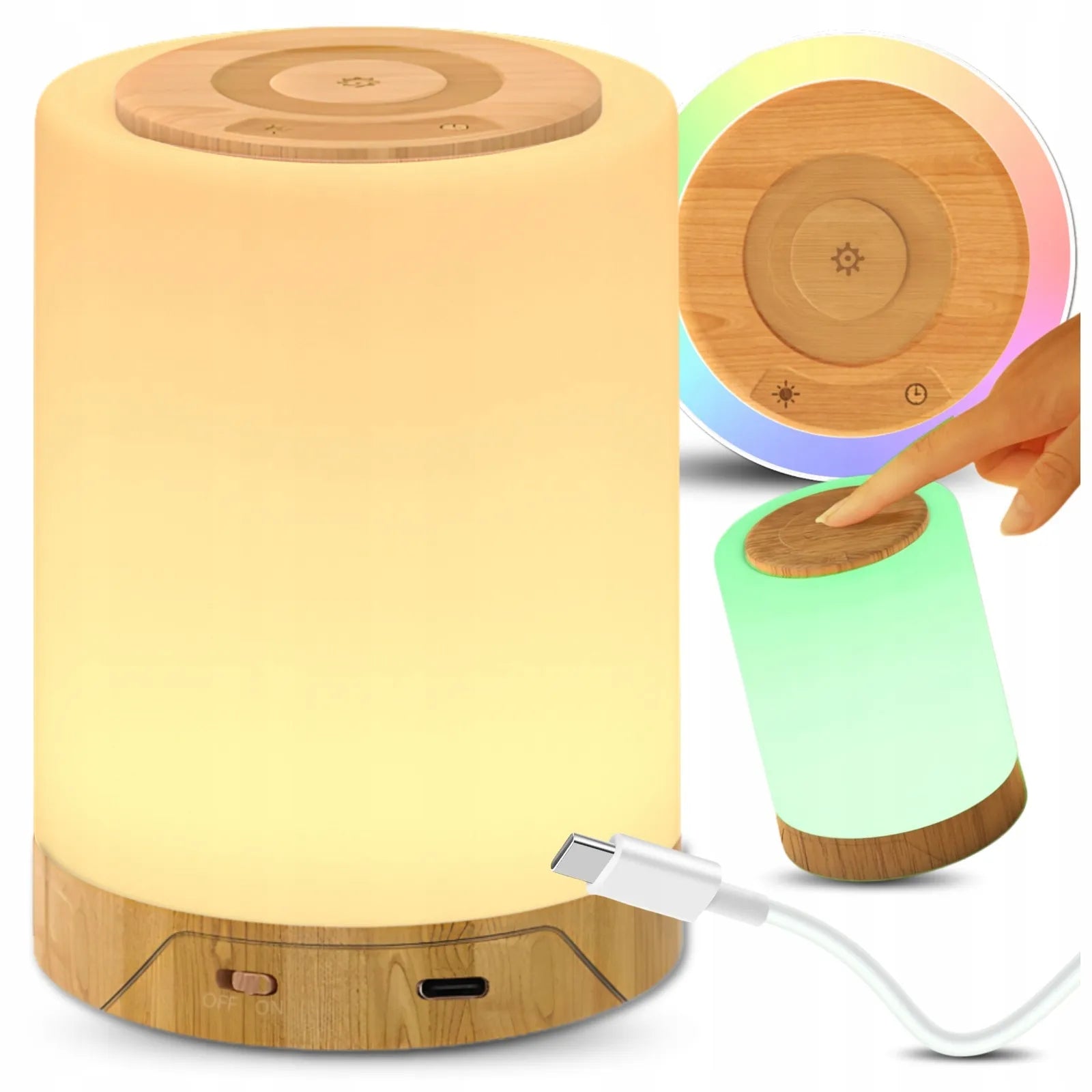 Belaidė LED Naktinė Lempa su RGB ir Liečiamu Valdymu