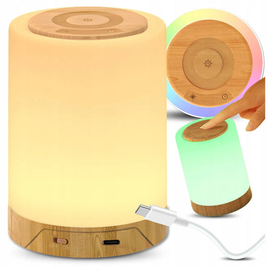 Belaidė LED Naktinė Lempa su RGB ir Liečiamu Valdymu