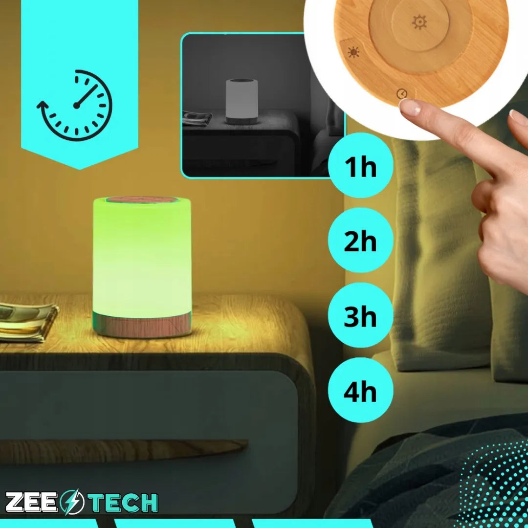 Belaidė liečiama LED naktinė lemputė miegamajam su RGB šviesa ir reguliuojamu ryškumu