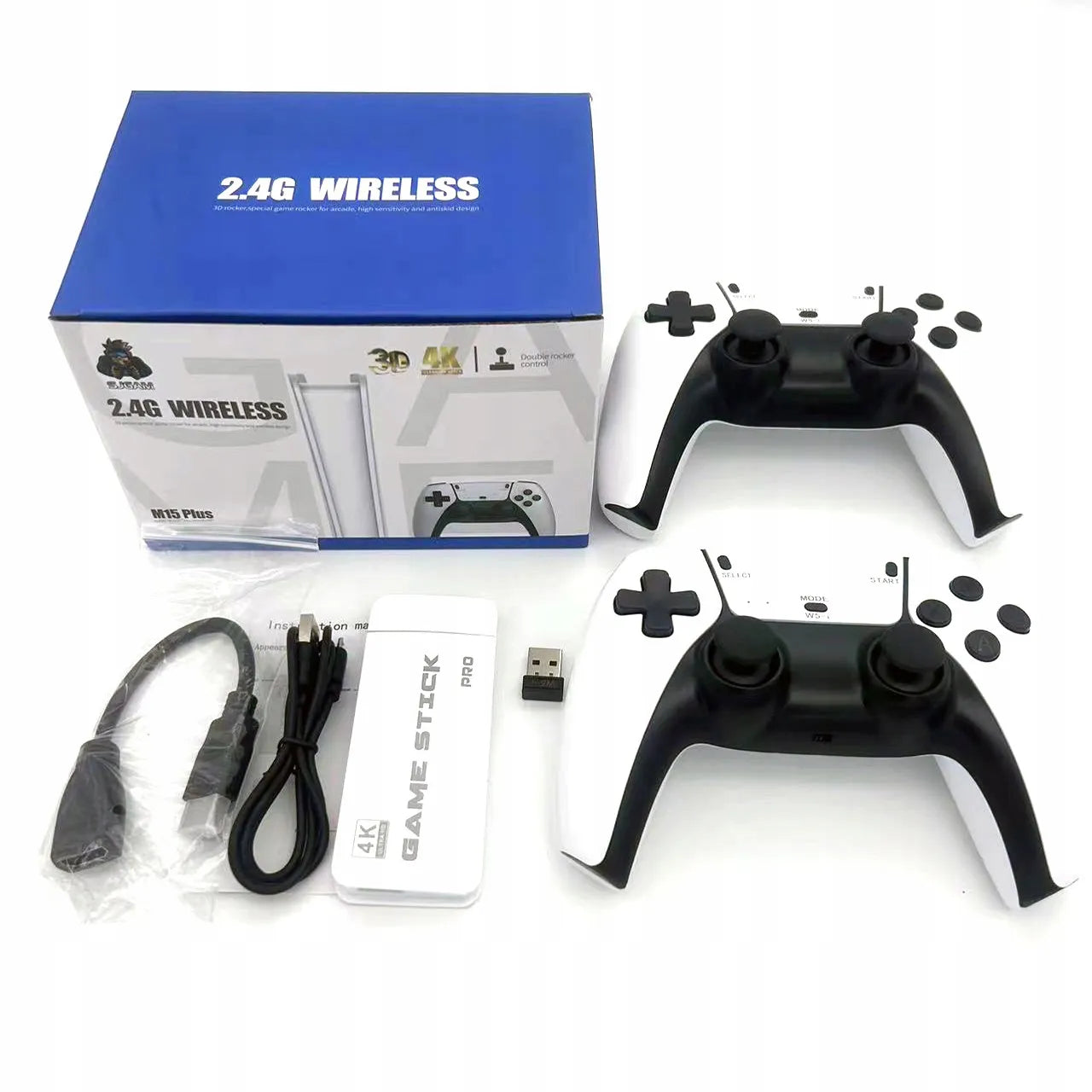 Belaidė retro žaidimų konsolė, TV HDMI, 20000 žaidimų, 2 valdikliai, Game Stick 4K
