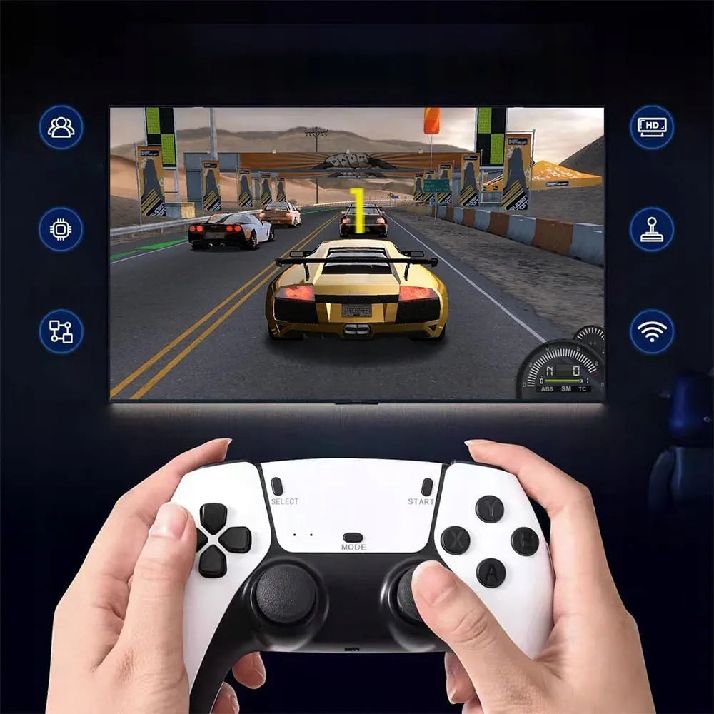 Belaidė retro žaidimų konsolė, TV HDMI, 20000 žaidimų, 2 valdikliai, Game Stick 4K