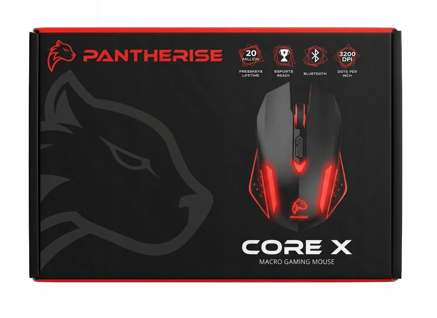 Belaidė žaidimų pelė Pantherise Core X 3200DPI Bluetooth + radijo ryšys