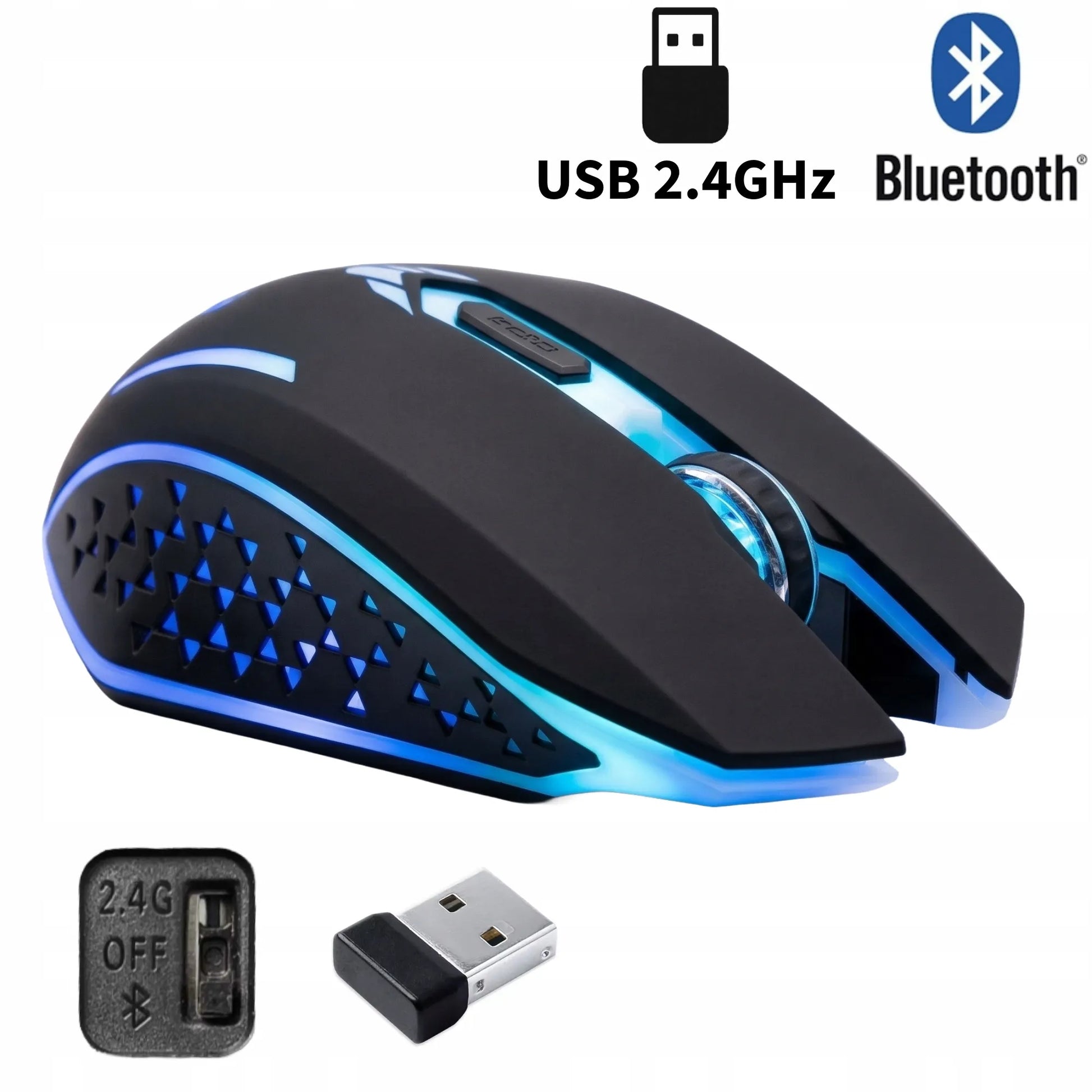 Belaidė žaidimų pelė Pantherise Core X 3200DPI Bluetooth + radijo ryšys
