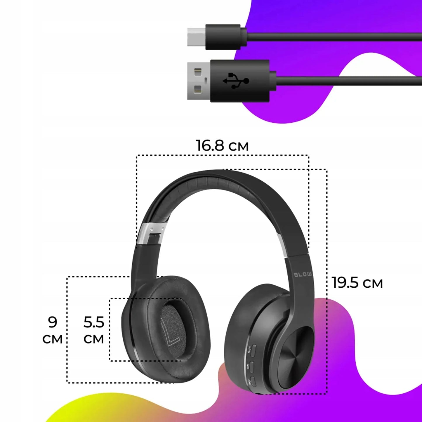Belaidės ausinės BLOW BTX700 ANC su mikrofonu ir Bluetooth