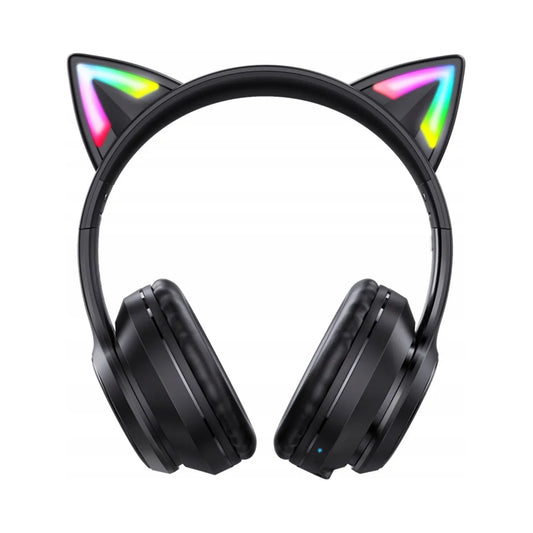 Belaidės ausinės ONIKUMA B90 su mikrofonu, RGB apšvietimu ir katės ausytėmis, USB-C
