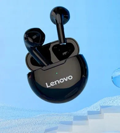 Belaidės įstatomos ausinės LENOVO HT38 juodos TWS jutiklinės su įkrovimo dėklu