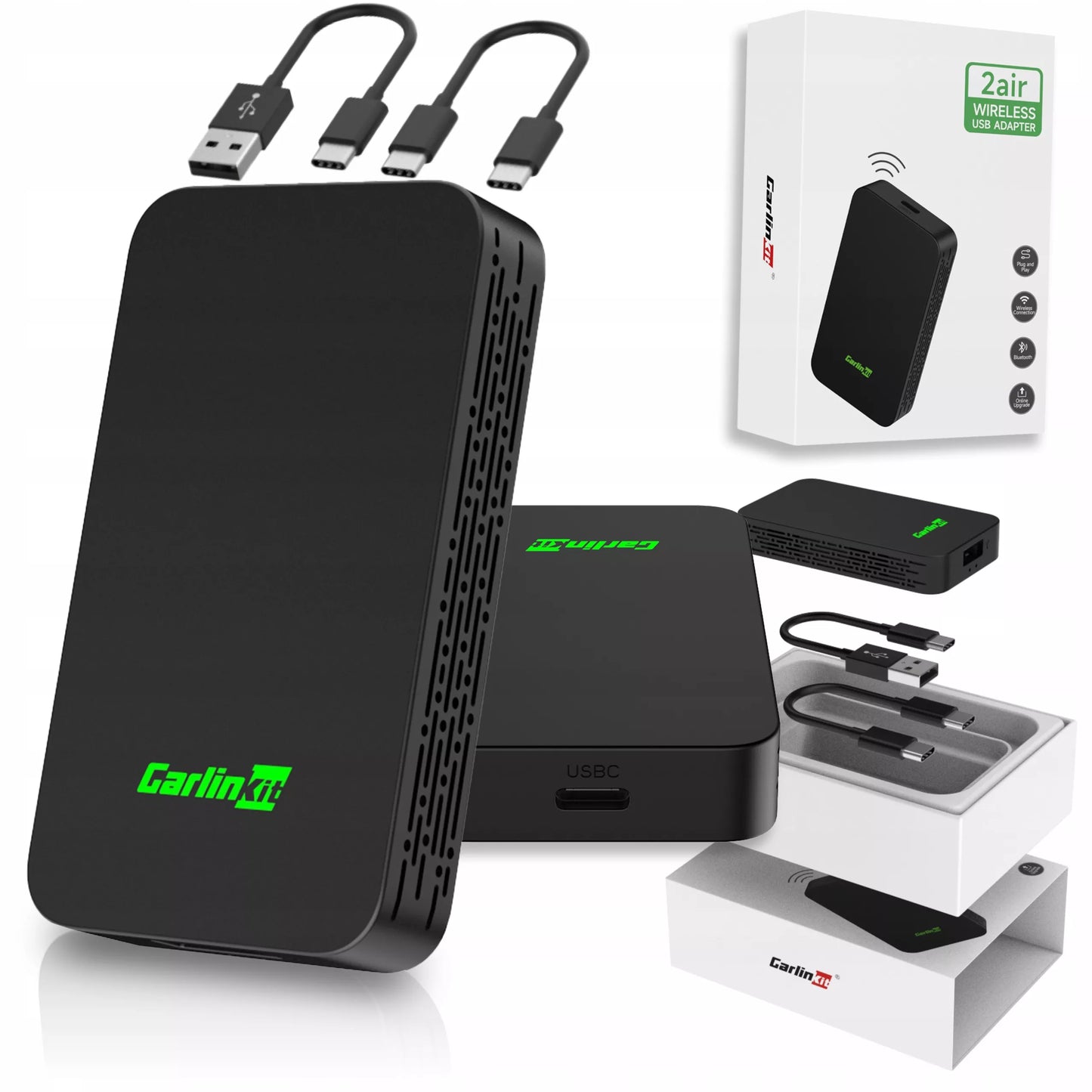 Belaidis adapteris Carlinkit 5.0 Apple CarPlay Android Auto