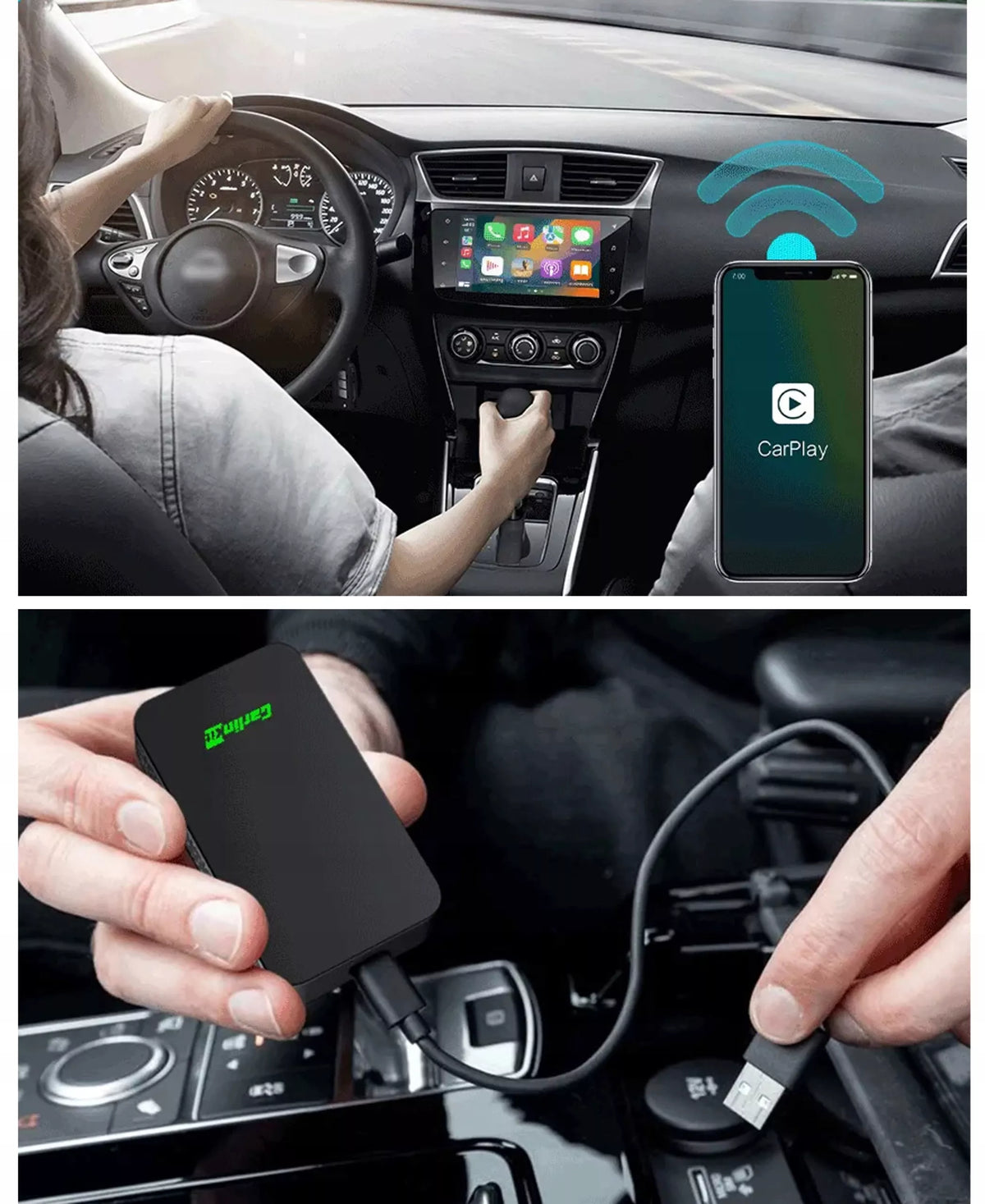 Belaidis adapteris Carlinkit 5.0 Apple CarPlay Android Auto