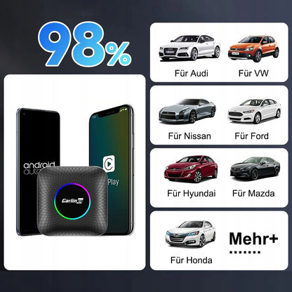 Belaidis adapteris Carlinkit TBOX 8GB 128GB CarPlay Android Auto juodas