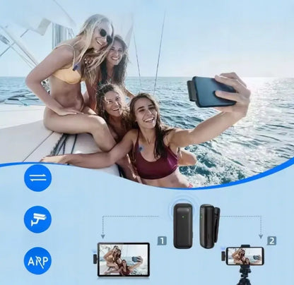 Belaidis atlapo mikrofonas įrašymui su USB-C jungtimi, skirtas iPhone, 2 vnt.