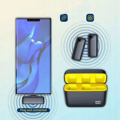 Belaidis atlapo mikrofonas, skirtas įrašymui su USB-C jungtimi, iPhone X2