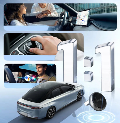 Belaidis automobilinis siųstuvas Carlinkit Mini Ultra 3, skirtas Apple CarPlay ir Android Auto
