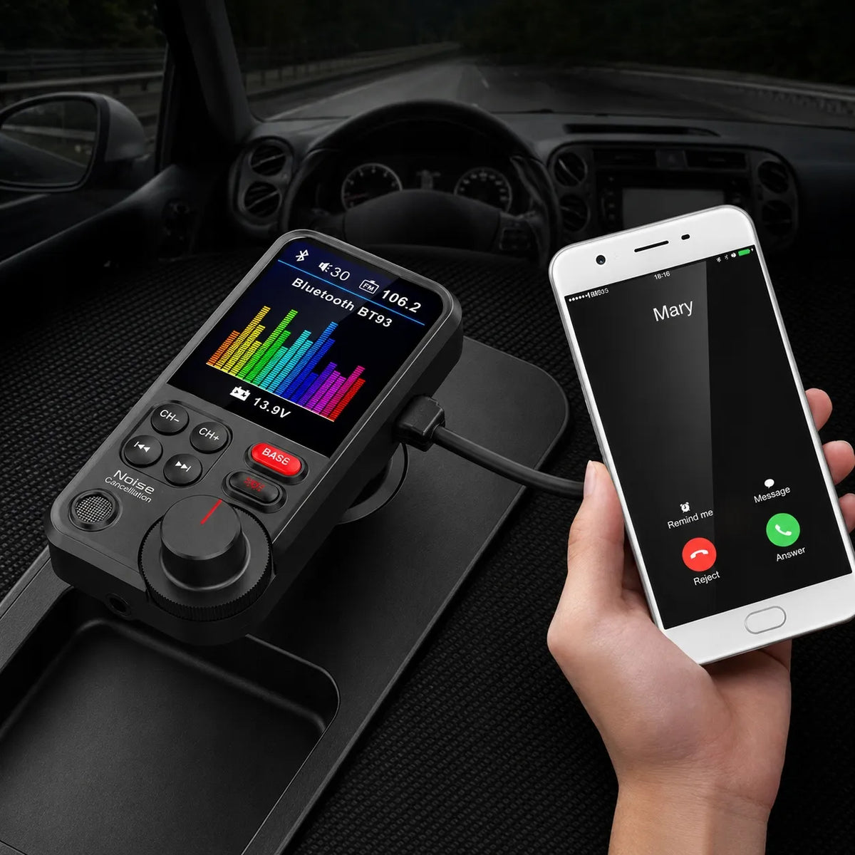 Belaidis automobilinis siųstuvas MP3 MP4 grotuvas AKAI FMT-93BT