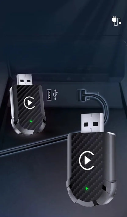 Belaidis automobilinis USB adapteris, skirtas Android Auto ir Apple CarPlay AI&JL