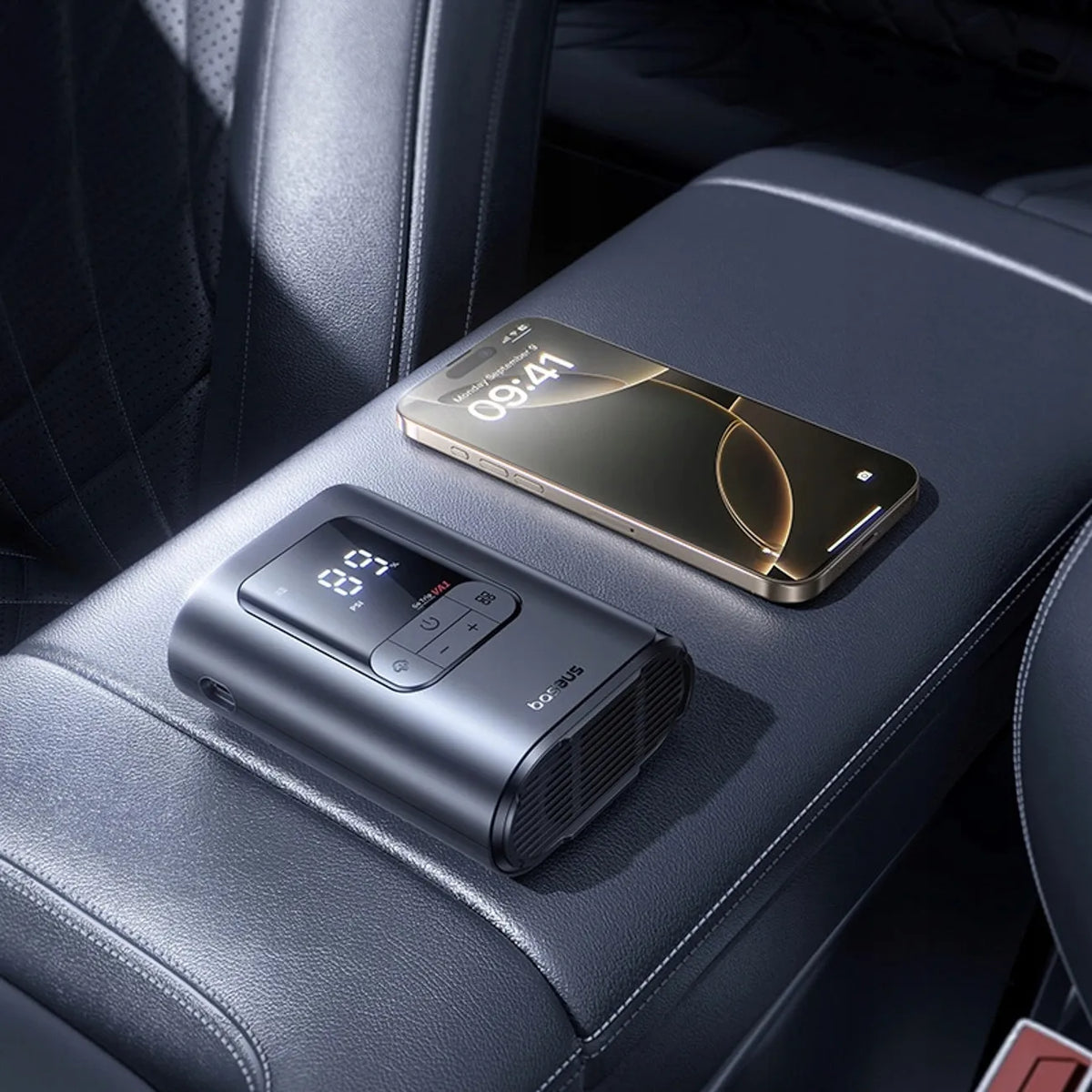 Belaidis automobilių kompresorius – Baseus 82W siurblys automobilių, dviračių ir motociklų padangoms