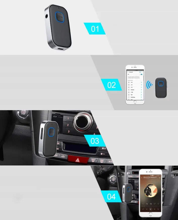 Belaidis Bluetooth 5.0 imtuvas adapteris siųstuvas AUX mini-jack 3.5