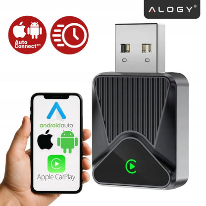 Belaidis CarPlay adapteris 5.8GHz Plug&Play iOS/Android Auto USB USB-C