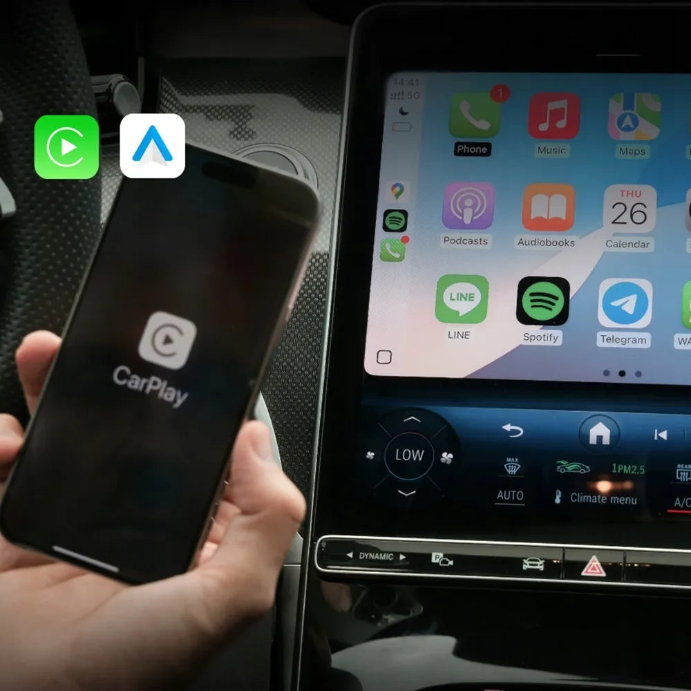 Belaidis „CarPlay“ ir „Android Auto“ USB „Wi-Fi“ adapteris