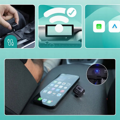 Belaidis „CarPlay“ ir „Android Auto“ USB „Wi-Fi“ adapteris