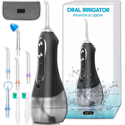 BELAIDIS DANTŲ IRIGATORIUS, 5 REŽIMAI, 8 ANTGALIAI, DANTŲ PRIEŽŪRA, 300 ML, DĖKLAS