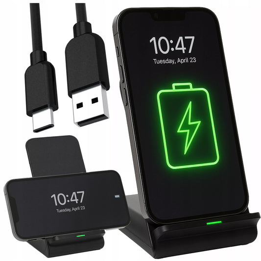 Belaidis indukcinis tinklo įkroviklis, greitai įkraunanti 15 W stotelė, USB-C QI