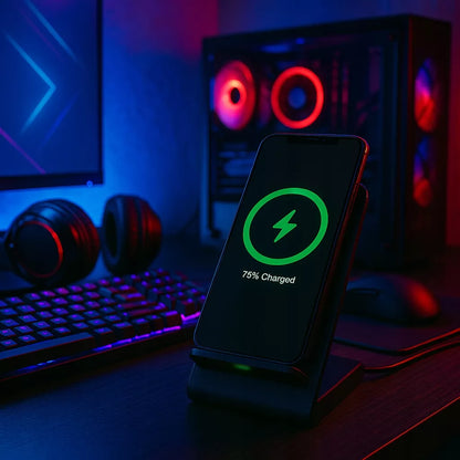 Belaidis indukcinis tinklo įkroviklis, greitai įkraunanti 15 W stotelė, USB-C QI