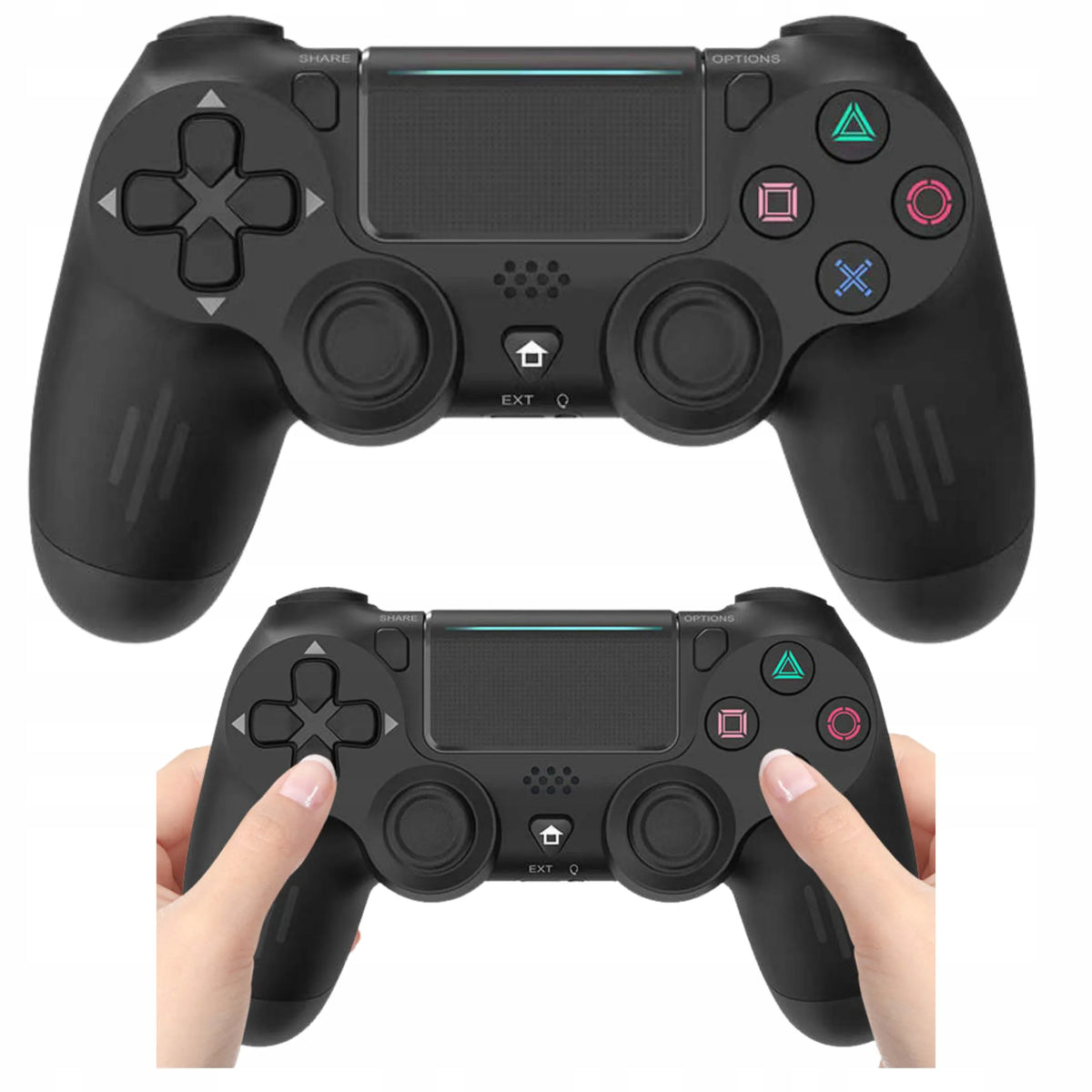 Belaidis ir laidinis valdiklis PS4, juodas