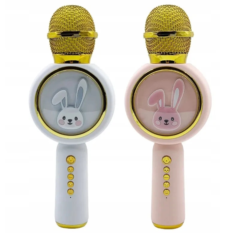 Belaidis karaoke mikrofonas vaikams „Sweet Bunny“ su „Bluetooth“ garsiakalbiu