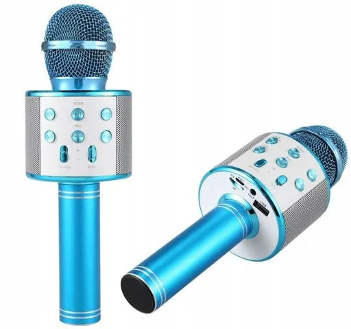Belaidis karaokės mikrofonas su „Bluetooth“ garsiakalbiu