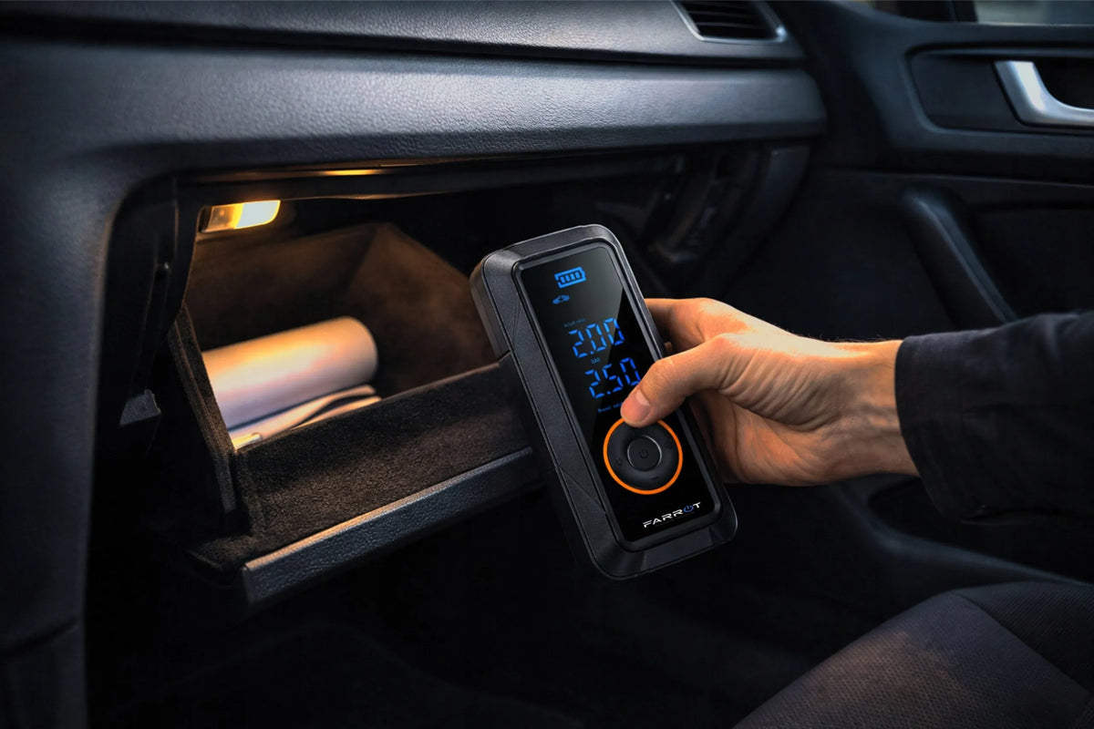 Belaidis kompresorius 150PSI 12V automobilinė pompa LCD ekranas auto stop funkcija padangoms