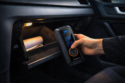 Belaidis kompresorius 150PSI 12V automobilinė pompa LCD ekranas auto stop funkcija padangoms