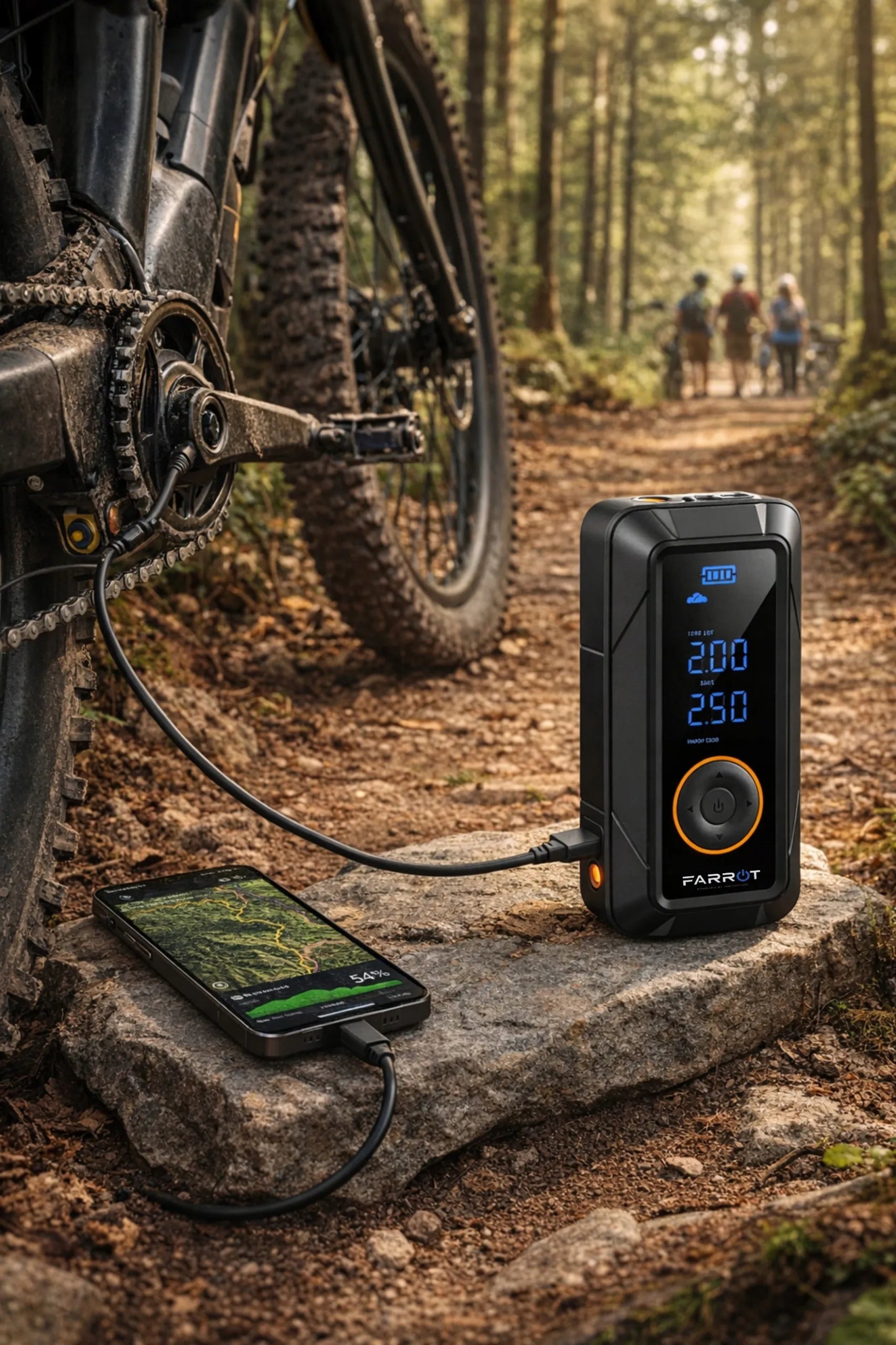 Belaidis kompresorius 150PSI 12V automobilinė pompa LCD ekranas auto stop funkcija padangoms